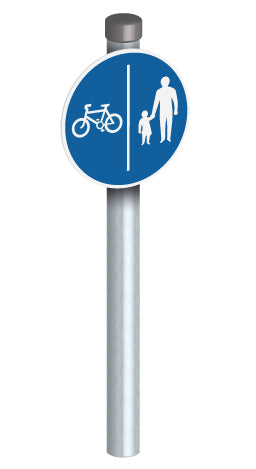 Cyclist route and Pedestrian Walkway + G1.5M Post and Fixings - Direct Signs