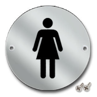 Polished Stainless Steel Ladies Toilet Sign - Direct Signs