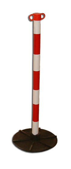 Red and White Portable Plastic Barrier Post - CSP/RW / 900 - Direct Signs