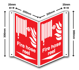 Fire hose reel + arrow down - Rigid PVC - Direct Signs