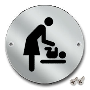 Polished Stainless Steel Baby Change Sign - Direct Signs