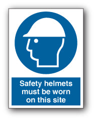 Safety helmets must be worn on this site - Direct Signs