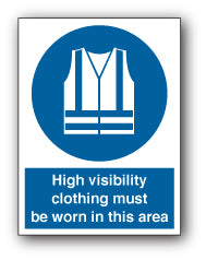 High visibility clothing must be worn in this area - Direct Signs