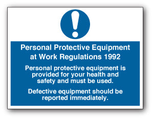 Personal Protective Equipment at Work Regulations 1992 - Direct Signs