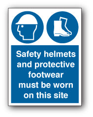 Safety helmets and protective footwear must be worn on this site - Direct Signs