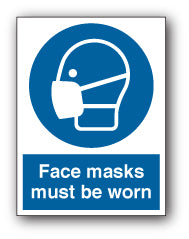 Face masks must be worn - Direct Signs