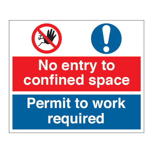 No Entry to Confined Space Permit to Work Required Sign - Direct Signs