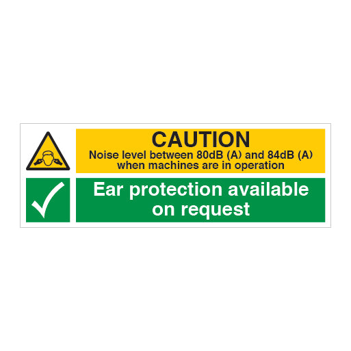 CAUTION Noise level between 80dB Sign - Direct Signs