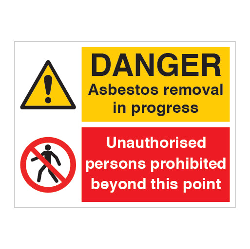 Danger Asbestos Removal in Progress Sign - Direct Signs