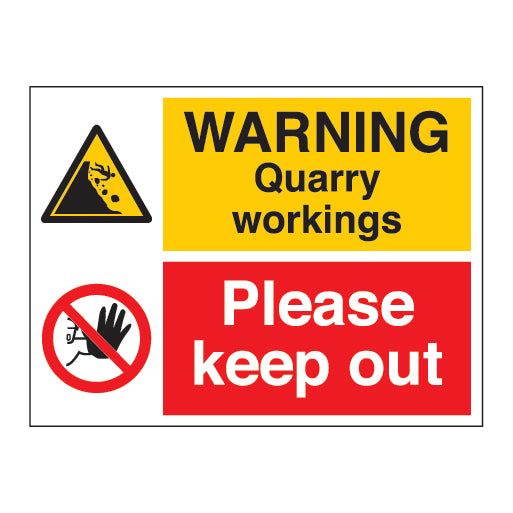 Warning Quarry Workings Please Keep out Sign - Direct Signs