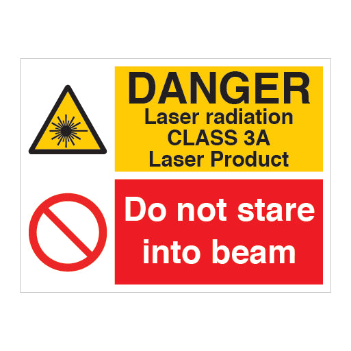 Danger Laser Radiation Class 3 a Laser Product Do Not Stare Into Beam Sign - Direct Signs