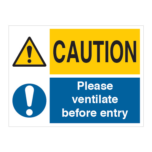 CAUTION Please ventilate before entry Sign - Direct Signs