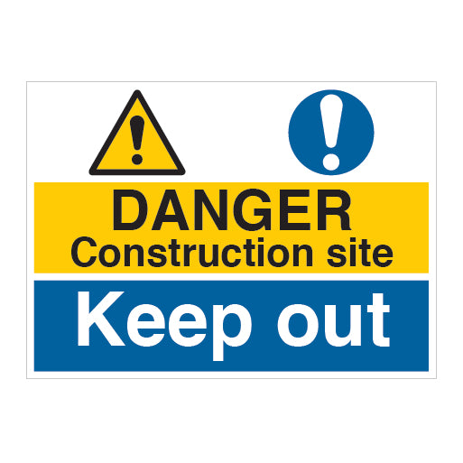 Danger Construction Site Keep out Sign - Direct Signs