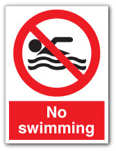 No swimming - Direct Signs