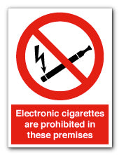 Electronic cigarettes are prohibited... - Direct Signs