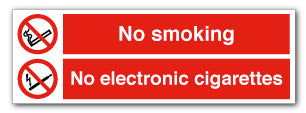 No smoking No electronic cigarettes - Direct Signs