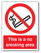 Prestige Silver - This Is a No Smoking Area Sign - Direct Signs