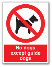 No dogs except guide dogs - Direct Signs