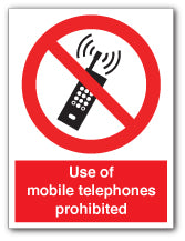 Use of mobile telephones prohibited - Direct Signs