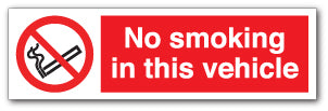 No smoking in this vehicle - Direct Signs