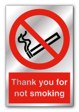 Silver - Thank you for not smoking - Direct Signs