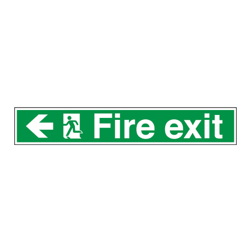 Fire Exit Running Man Symbol Arrow Left - Direct Signs