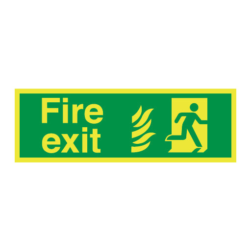 Photoluminescent Fire Exit Hospital Signs - Right - Direct Signs
