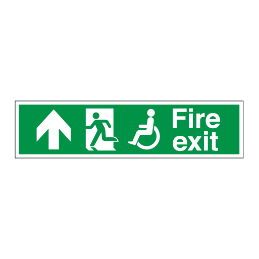 Disabled Fire Exit and Refuge Signs - Arrow Up Left - Direct Signs