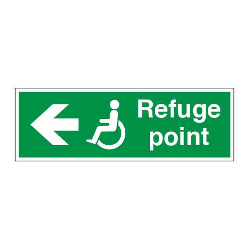 Disabled Fire Exit and Refuge Signs - Arrow Left - Direct Signs