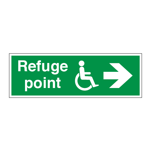 Disabled Refuge Signs - Arrow Right - Direct Signs