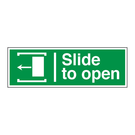 Slide to Open Symbol Arrow Left Sign - Direct Signs