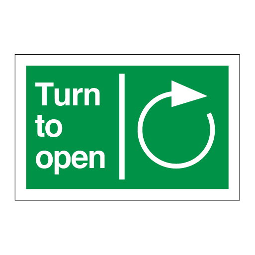 Clockwise Signage Fire Signs - Turn Clockwise to Open Sign - Direct Signs