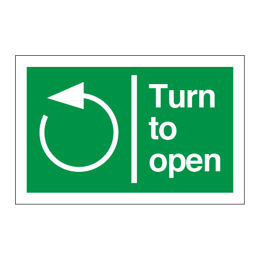 Fire Exit Turn Anti-Clockwise to Open Sign - Direct Signs