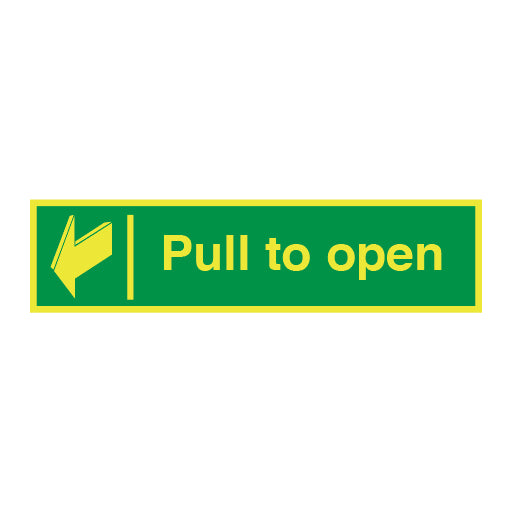 Photoluminecent Pull to Open Arrow Right Sign - Direct Signs