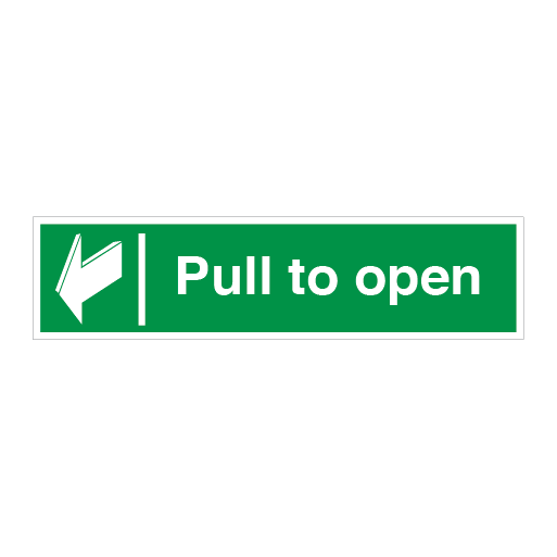 Pull to Open with Arrow (horizontal) - Direct Signs