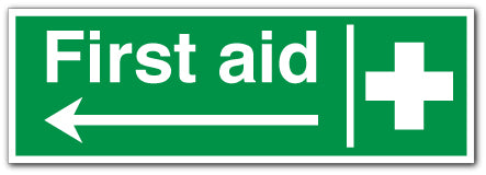 First aid - arrow left - Direct Signs