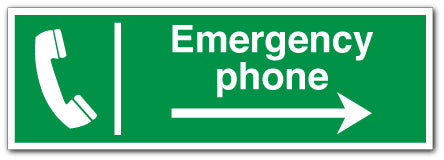 Double Sided Emergency telephone + arrow - Direct Signs