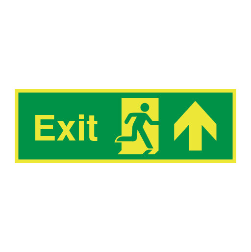 Photoluminescent Exit Symbol Arrow up Right Sign - Direct Signs