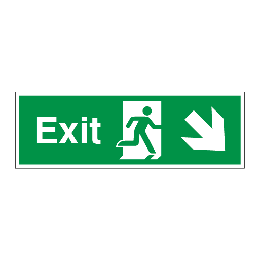 Exit Symbol Arrow Angled Down Right - Direct Signs