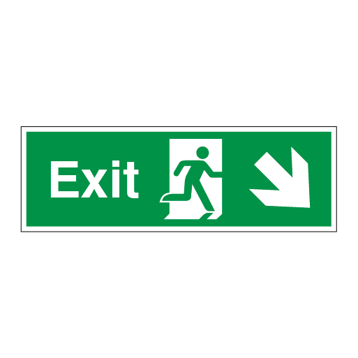 Exit Symbol Arrow Angled Down Right Direct Signs