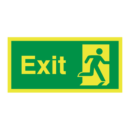 Photoluminescent Exit Symbol Right Sign - Direct Signs