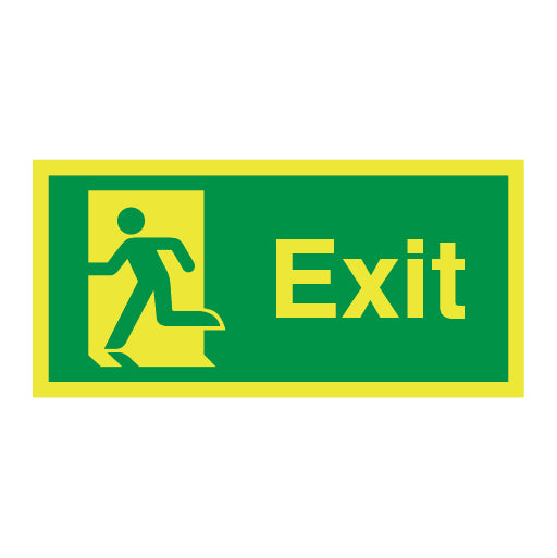 Photoluminescent Fire Exit - Exit Symbol Left Sign - Direct Signs