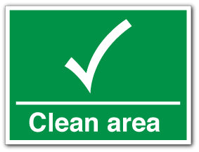 Clean Area. Sign Sticker Clean Area - Direct Signs