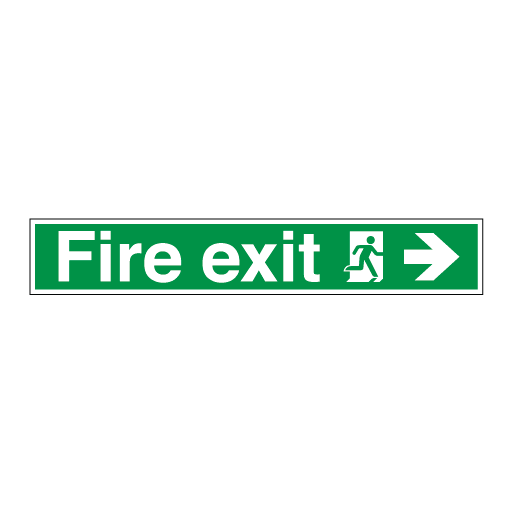 Fire Exit Running Man Symbol Arrow Right - Direct Signs