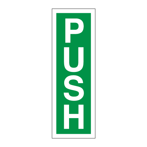 Fire Exit Door Opening Signs - Push (Vertical) - Direct Signs