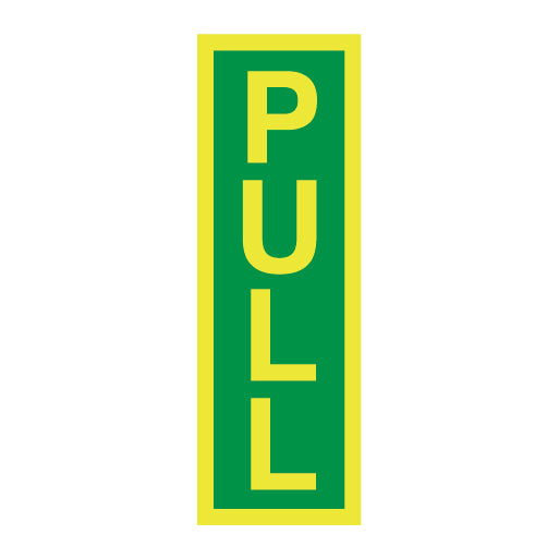 Photoluminescent Fire Exit Door Opening Signs - Pull (vertical) - Direct Signs