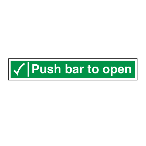 Push Bar to Open with Left Tick Sign - Direct Signs