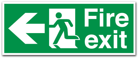 Double Sided Fire Exit symbol + arrow - Direct Signs