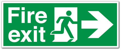 Double Sided Fire Exit symbol + arrow - Direct Signs