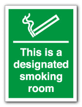 This is a designated smoking room - Direct Signs